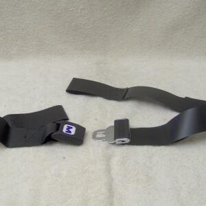 Two impervious black strap pieces that are five feet long