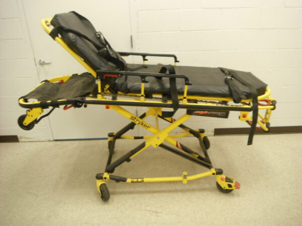 Yellow refurnished Stryker 6083 stretcher